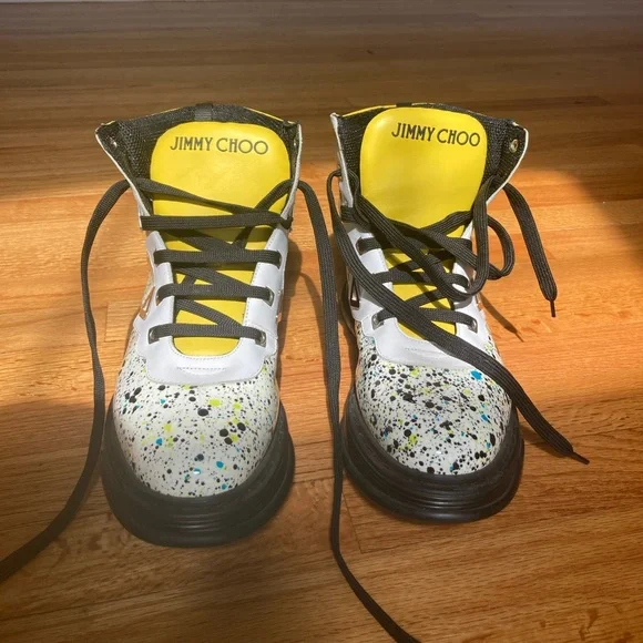 Jimmy Choo Galaxy Paint Splatter High-Top Smeakers - Picture 5 of 12
